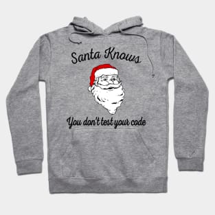 Santa Knows You Don't Test Your Code Hoodie